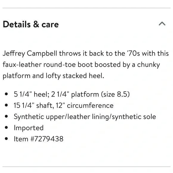 Jeffery Campbell timewarp boot 7 , EUC - Picture 2 of 10